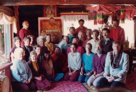 1986 Retreatants before shaving